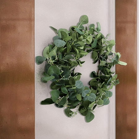 Dolity 2X Artificial Eucalyptus Wreath Green Leaves Front Door Hanging Wall Decoration 55cm Dolity 2X Artificial Eucalyptus Wreath Green Leaves Front Door Hanging Wall Decoration 55cm